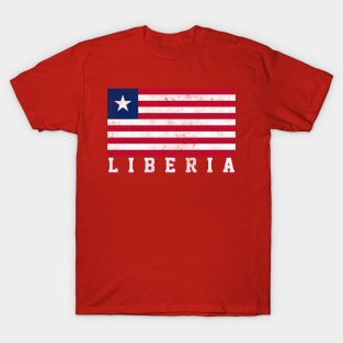 Liberia // Faded-Style Flag Design T-Shirt